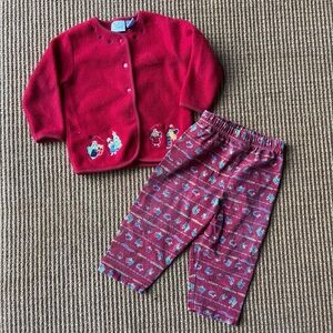 Y2K 2nd Step Christmas Angel Set - Sweater and Cardigan - Size 18M